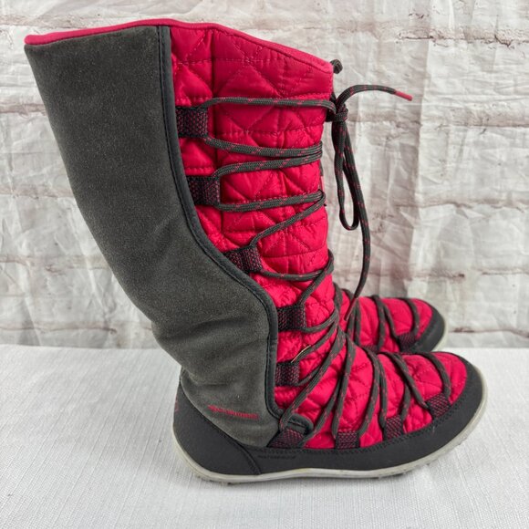 Columbia Girls Youth 2 Pink Gray Loveland Omni-heat Waterproof Winter Snow Boots - Picture 3 of 14